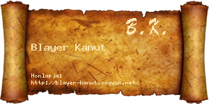 Blayer Kanut névjegykártya